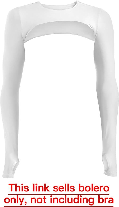 YEOREO Women Crop Top Long Sleeve Bolero Open Front Workout Cropped Shirts Sports Shrug | Amazon (US)