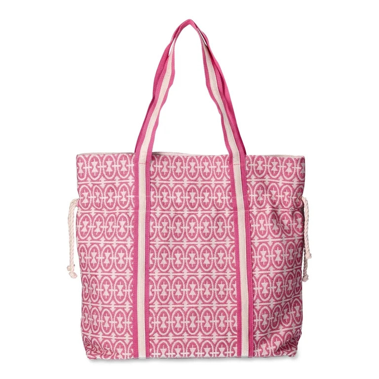 No Boundaries Juniors' Print Beach Tote, Pink Lollipop - Walmart.com | Walmart (US)
