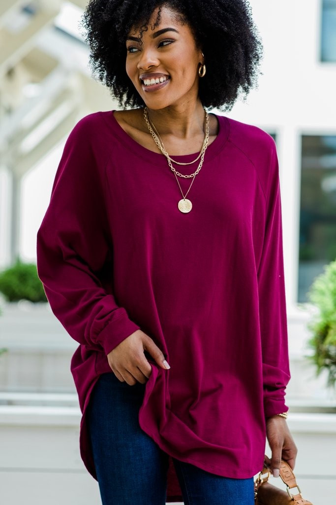 Easy Like Sunday Wine Red Tunic | The Mint Julep Boutique