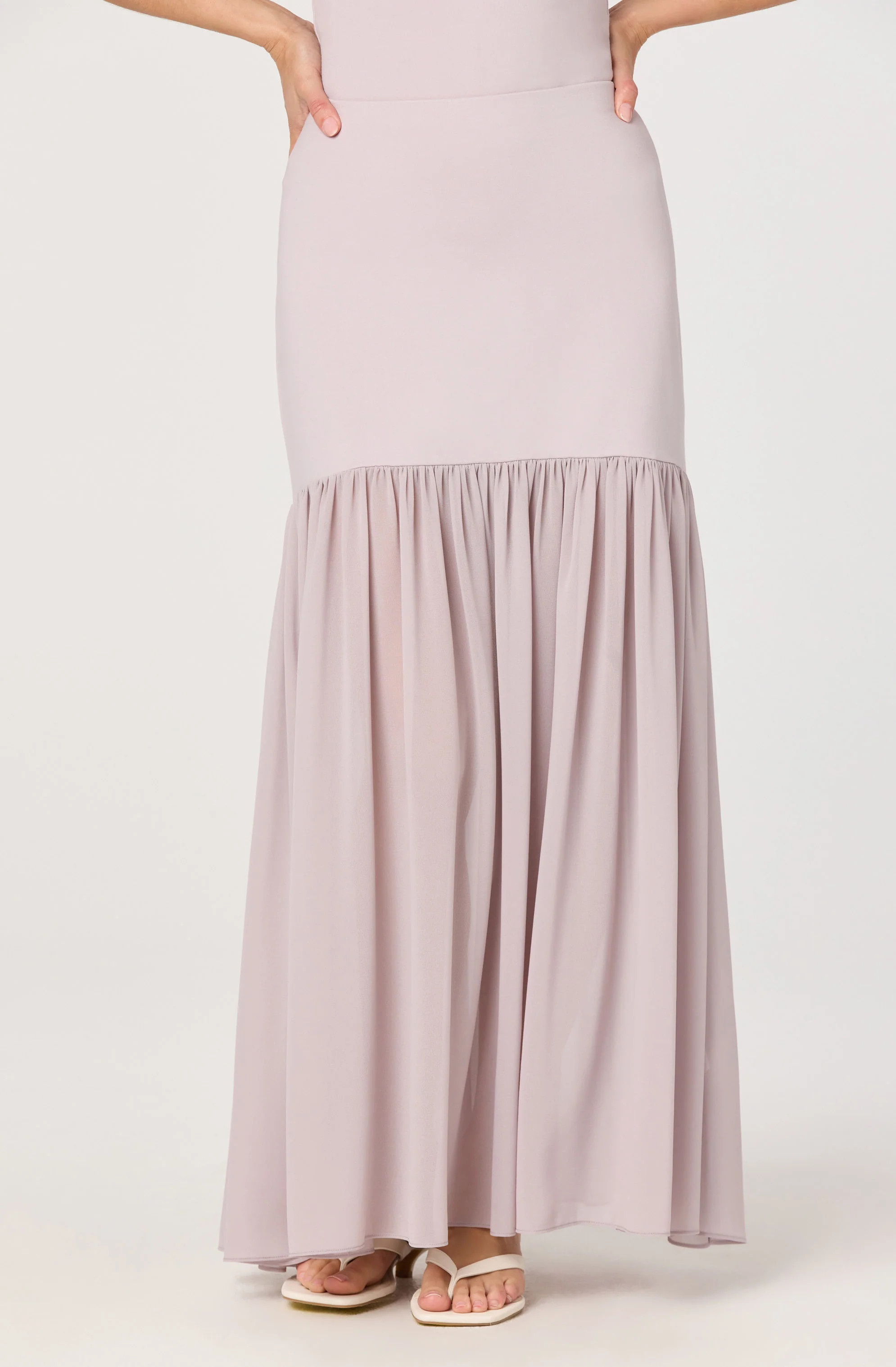 Aloyse Contrast Gathered Maxi Skirt - Dusty lavender / XS | ASTR The Label (US)