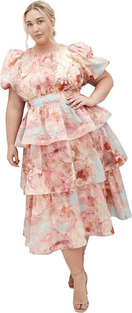 City Chic Plus Size Dress - Heavenly Floral Print Maxi | Amazon (US)