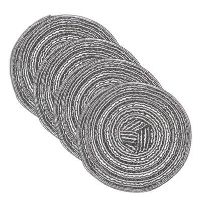 Unique Bargains Woven Braided Washable Decorative Round Placemat 4 Pcs 4.3 Inch Gray | Target