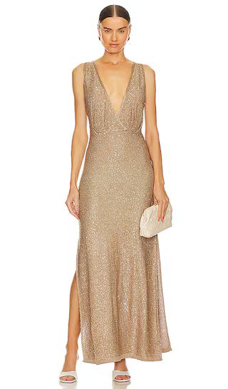 Gleam Maxi Dress in Brushed Gold | Revolve Clothing (Global)