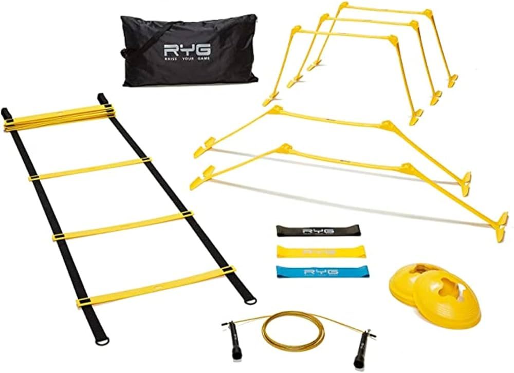 Amazon.com : Raise Your Game Agility Ladder Speed Training Set- RYG 8 Cones, 5 Hurdles, Resistanc... | Amazon (US)