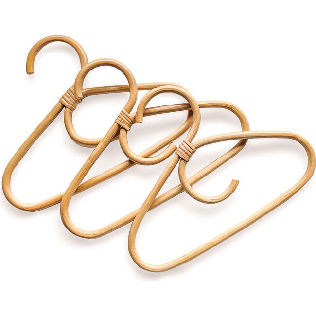 Set of 3 Rattan Hangers, Natural | Maisonette