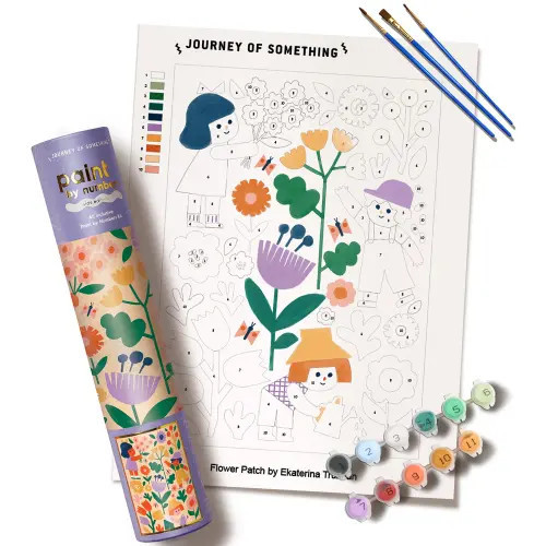 Journey of Something Paint By Numbers, Flower Patch, DIY Art Craft Kit in Multicolored at Nordstrom | Nordstrom