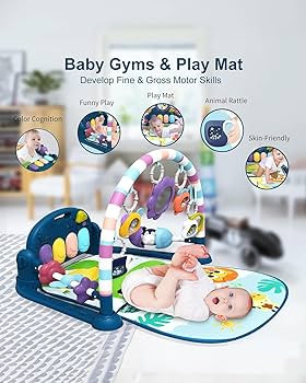 dearlomum Baby Play Mat Baby Gym,Funny Play Piano Tummy Time Baby Activity Mat with 5 Infant Sens... | Amazon (CA)
