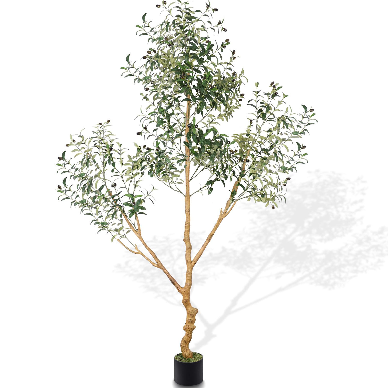 Artificial Olive Tree Tall Fake Potted Natural Silk Tree with Planter Large Faux Olive Branches F... | Amazon (US)