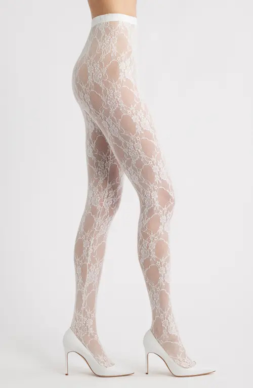 HIGH HEEL JUNGLE Lace Tights in White at Nordstrom, Size Small | Nordstrom