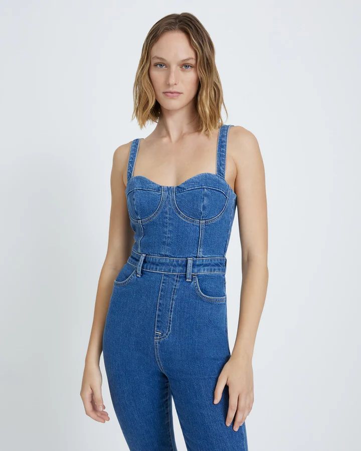 Beauty Denim Mega Flare Jumpsuit in Diana | 7 For All Mankind