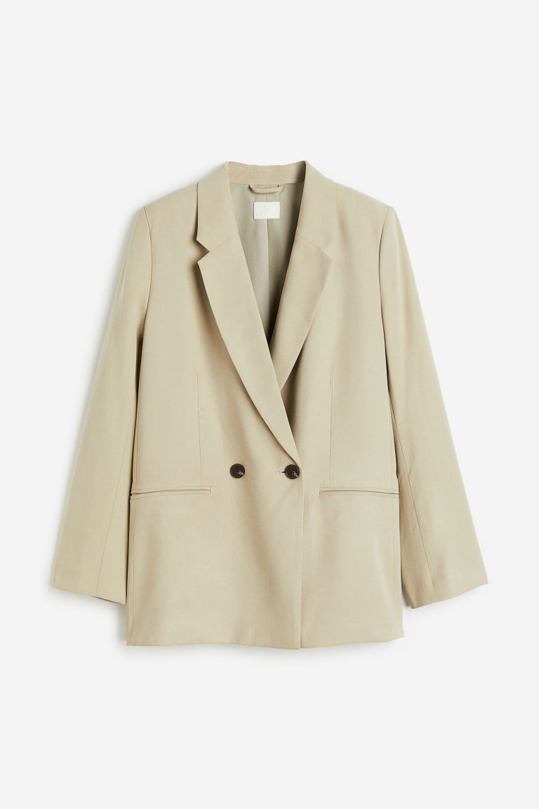 H & M - Double-breasted Jacket - Beige | H&M (US + CA)