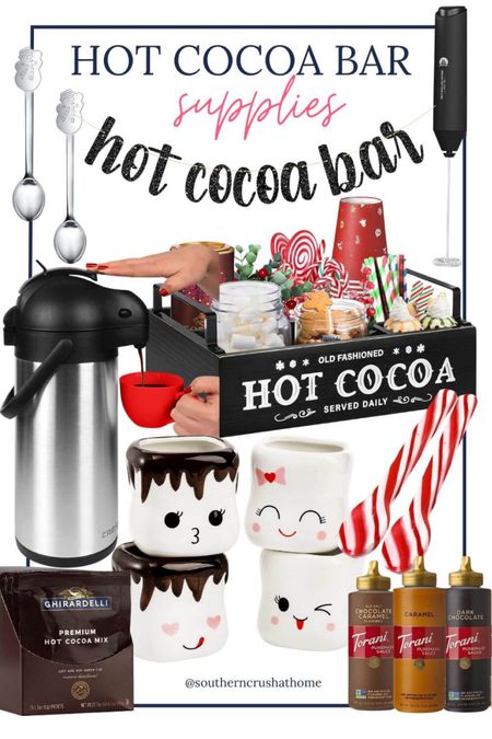 A hot cocoa bar is not just about serving a warm drink; it's about creating an experience. It’s the perfect idea for a hot chocolate bar party, holiday parties, family gatherings, or even a special treat for a cozy weekend at home. 

Get creative with various hot chocolate toppings and decorations. Check out these super fun supplies I found!

#hotcocoabar #winter #cozy #hotchocolate

#LTKkids #LTKSeasonal #LTKparties
