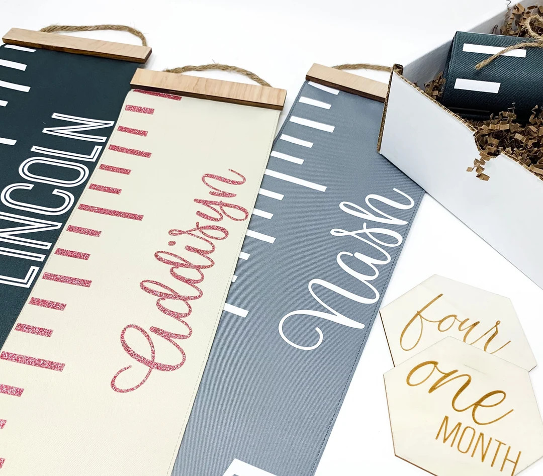 Growth Chart Personalized Fabric Growth Chart Growth Ruler 1st Birthday Gift Height Chart for Kid... | Etsy (US)