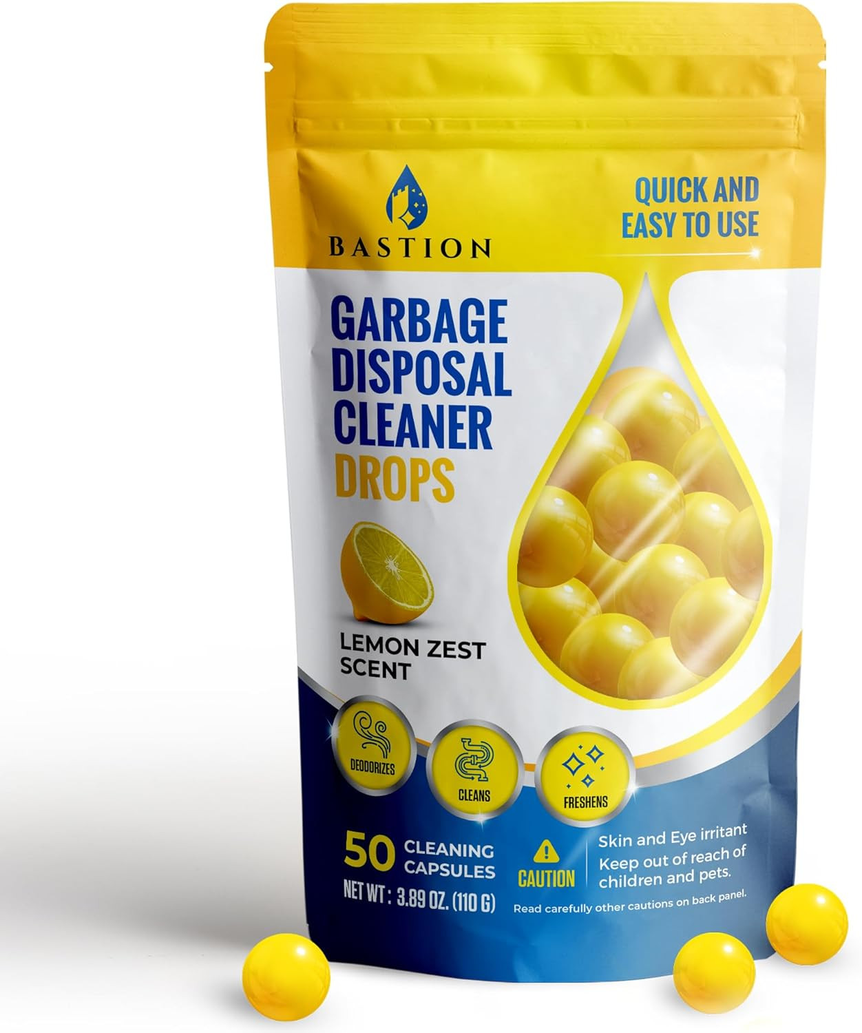 Garbage Disposal Cleaner and Deodorizer Drops- [[50-Count]] Lemon Zest Scented Kitchen Sink Fresh... | Amazon (US)