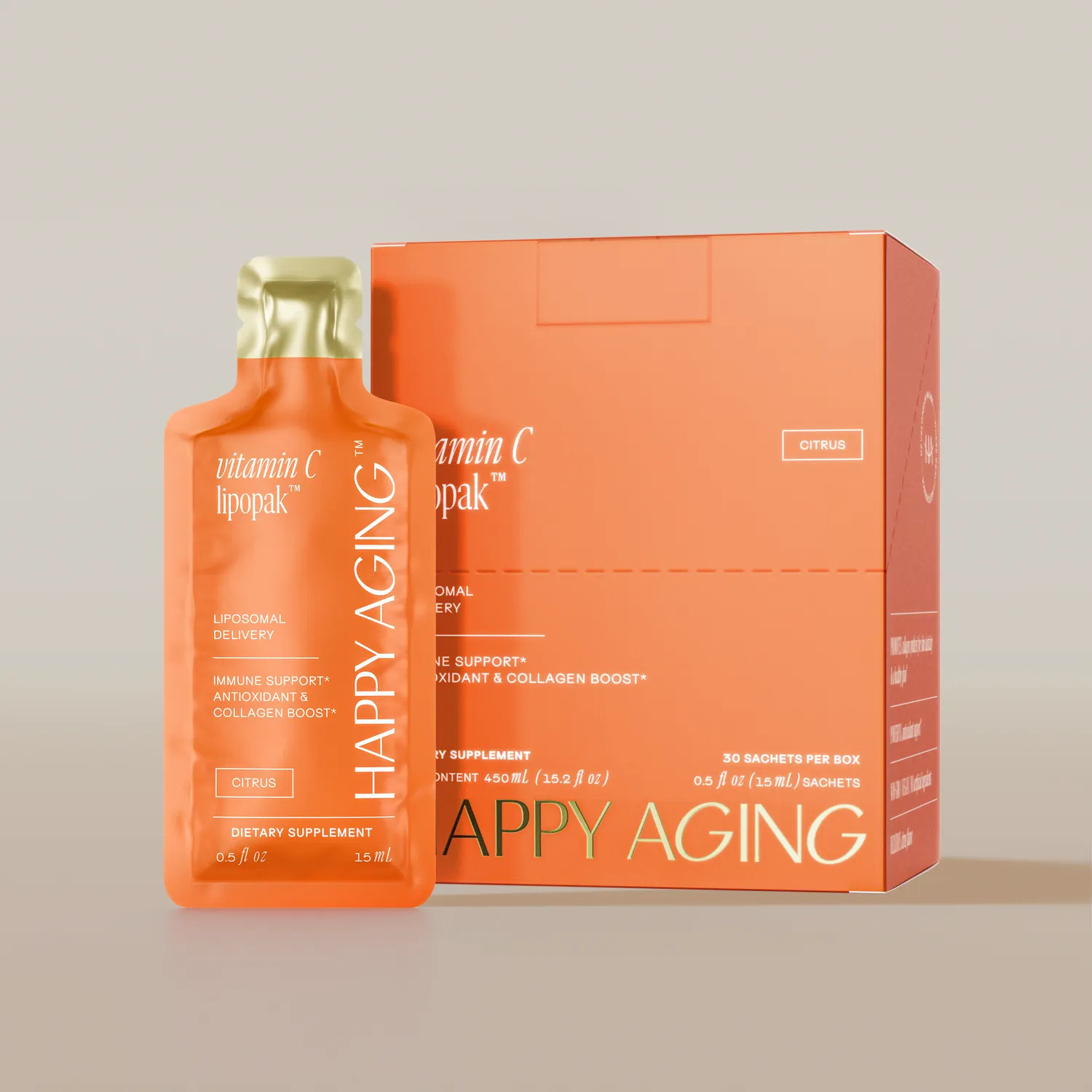 Vitamin C Lipopak | Liposomal Vitamin C 1000 mg & Bioflavonoids | Happy Aging