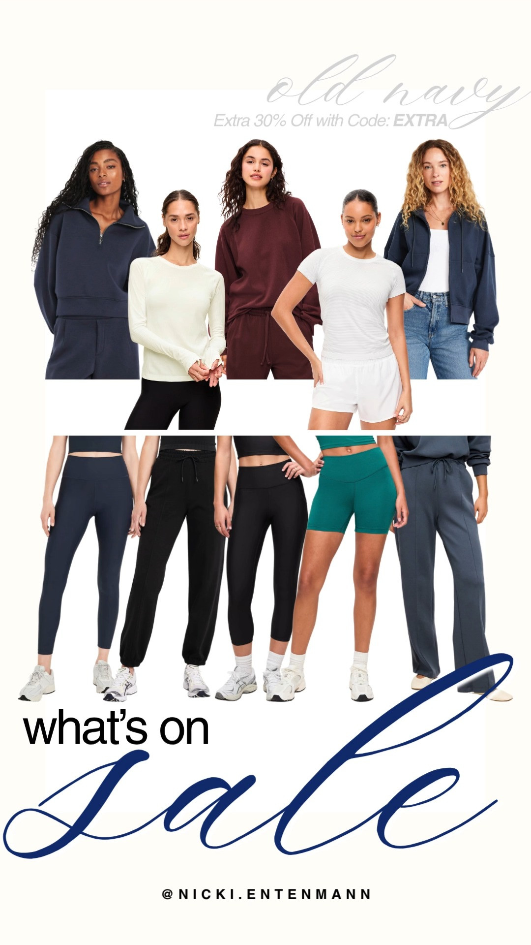Score an extra 30% off activewear essentials at Old Navy using promo code EXTRA! This cozy roundup features half-zip pullovers, ribbed crewnecks, zip-front hoodies, high-waisted leggings, sleek bike shorts, and relaxed joggers in rich fall tones like deep navy, burgundy, black, and teal. These versatile active pieces are ideal for seamlessly mixing and matching for casual workouts, weekend errands, or everyday autumn layering.

#oldnavy #oldnavystyle #whatsonsale #activewear #athleisure #fallfashion #preppycasual #everydaystyle 

 #LTKfitnessgoals #LTKActive #LTKSaleAlert