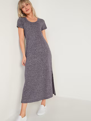 Linen-Blend Maxi T-Shirt Shift Dress for Women | Old Navy (US)