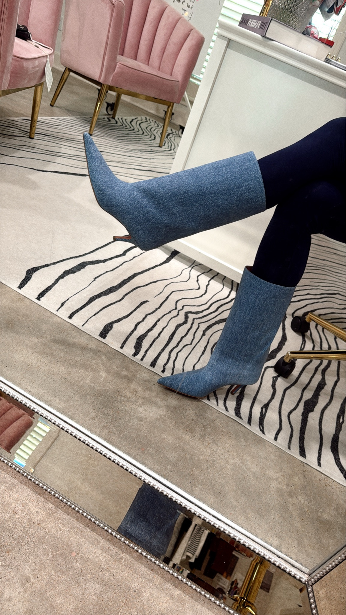 I am loving these denim boots. So fun and different! 

 #LTKgrwm #LTKootd