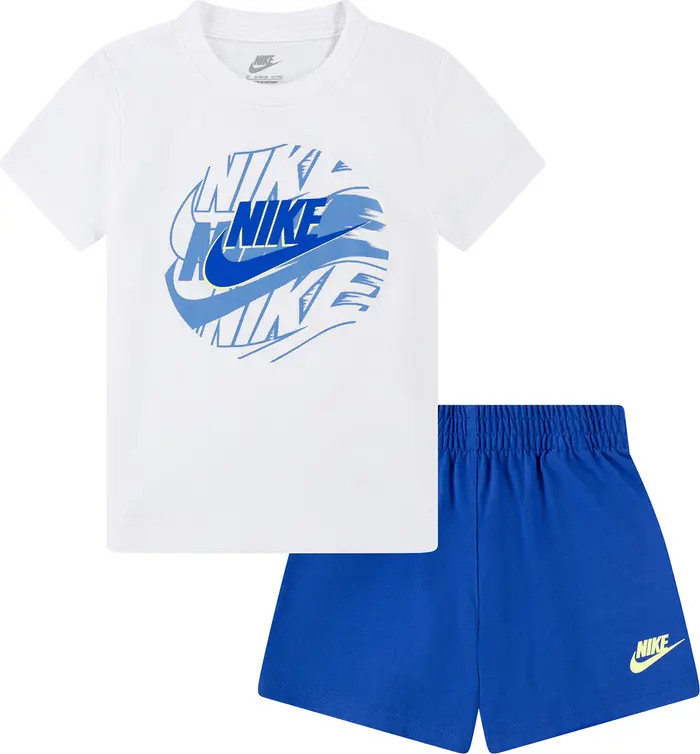 Kids' Sportswear On the Move Jersey T-Shirt & Shorts Set | Nordstrom Rack