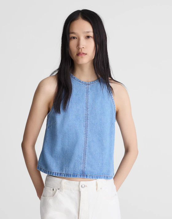 Airy Denim Halter Shell Top | Madewell