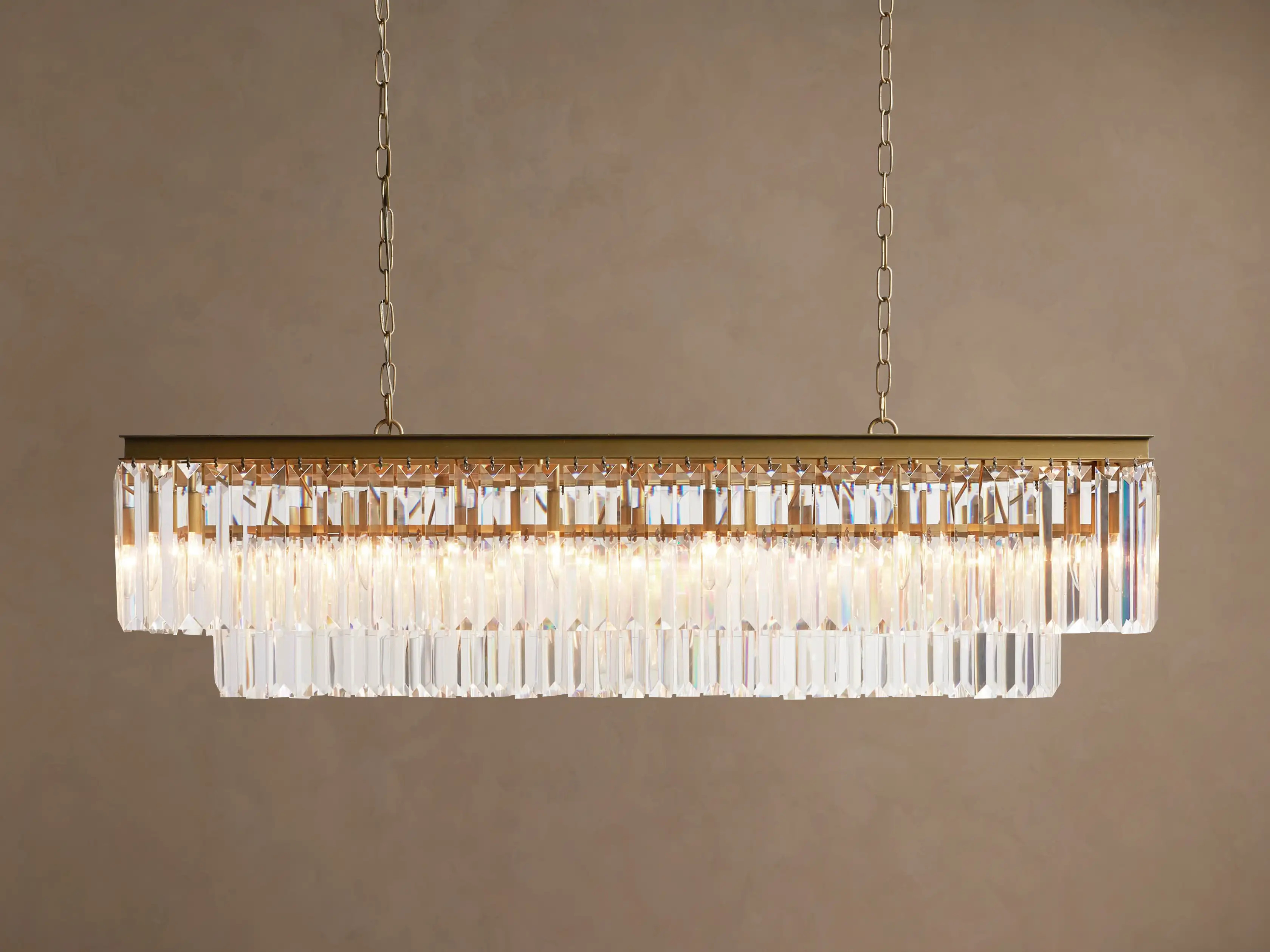 Leyland Tiered Rectangular Chandelier | Arhaus