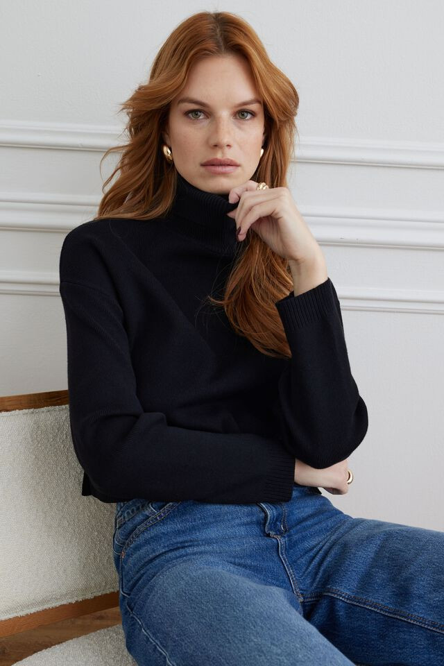 Cropped Turtleneck Sweater | Dynamite Clothing
