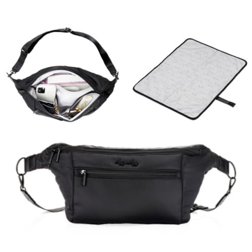 Itzy Ritzy Adjustable Strap-Wear as a Crossbody, Belt Shoulder Bag, Black, Small | Amazon (US)