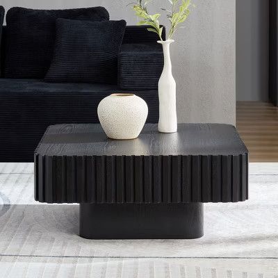 Airsurfer Medium Deep Ebony Coffee Table Modern Textured Coffee Table Living Room Centerpiece for Stylish Living Room Spaces | Target