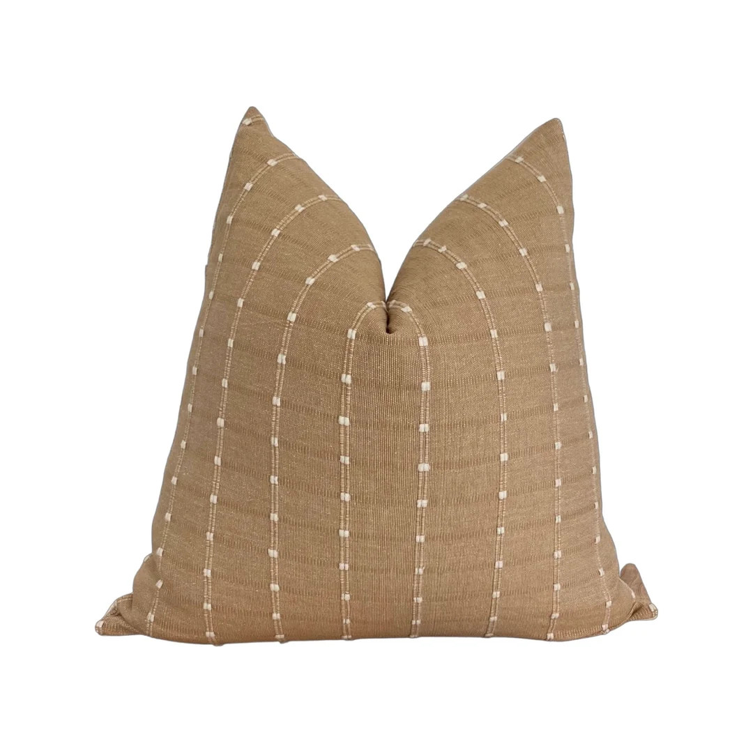 Light Brown and Light Cream Stripe Throw Pillow Cover, Cover Only - Etsy | Etsy (US)