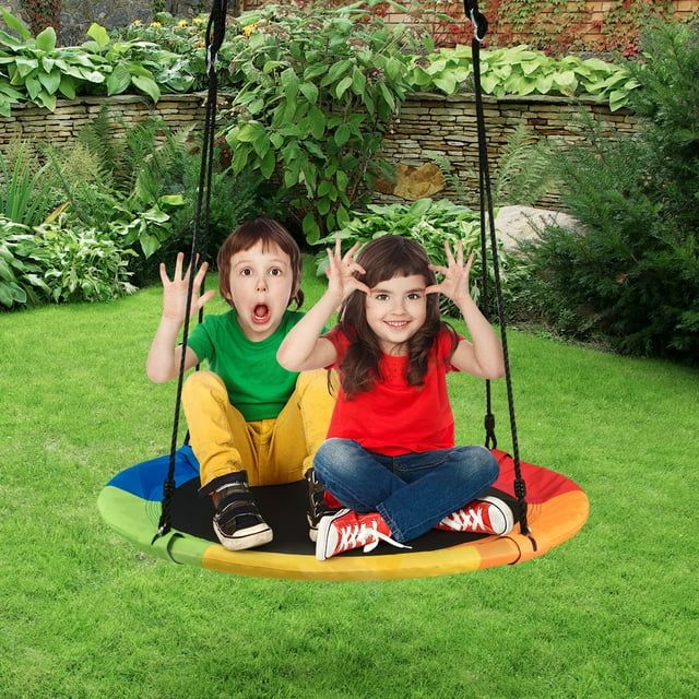 Goplus 40'' Flying Saucer Tree Swing Indoor Outdoor Play Set Swing for Kids colorful | Walmart (US)