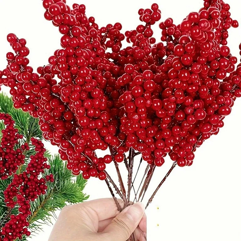 COM1950s Red Christmas Tree Ornaments Artificial Trees for Home Decor 10Pcs Red Artificial Berry ... | Walmart (US)