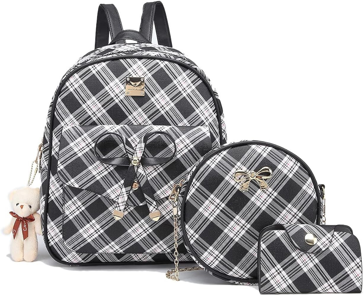 MACCINELO Cute Leather Mini Backpack Purse for Women Bowknot Small Backpack for Girls gift Rucksa... | Amazon (US)