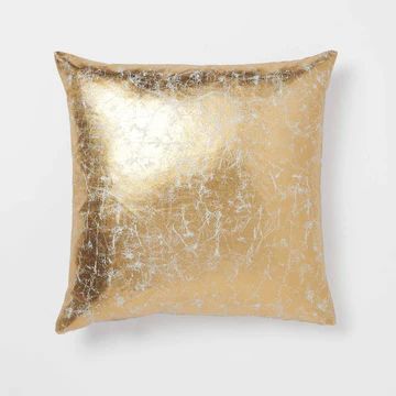 Dormify Crackle Metallic Throw Pillow | Dorm Essentials - Gold - Dormify | Dormify
