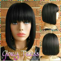 Wig, China Bob Glory Tress Wigs, 100% Human Hair Blend Short & Straight Full Yaki On Sale // Egyptian | Etsy (US)