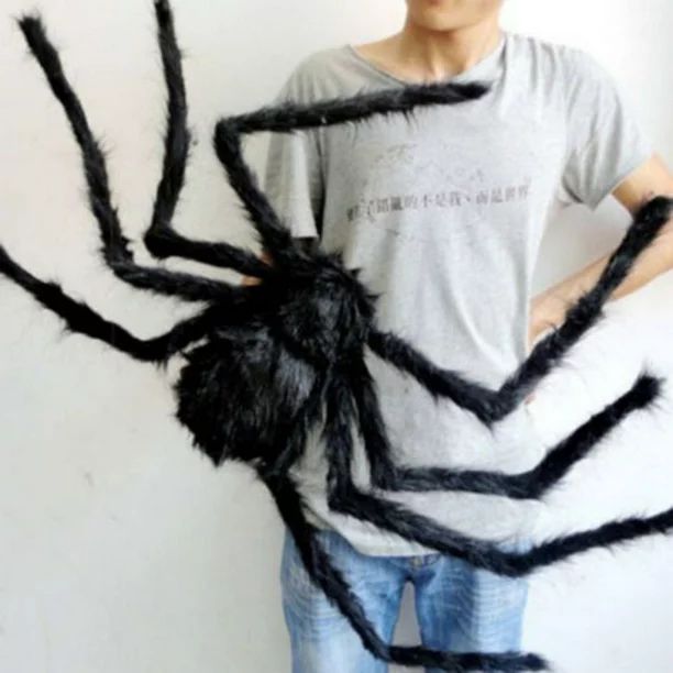 VICOODA 29.5" Black Large Spider Plush Toy Realistic Hairy Spider Halloween Party Scary Decoratio... | Walmart (US)