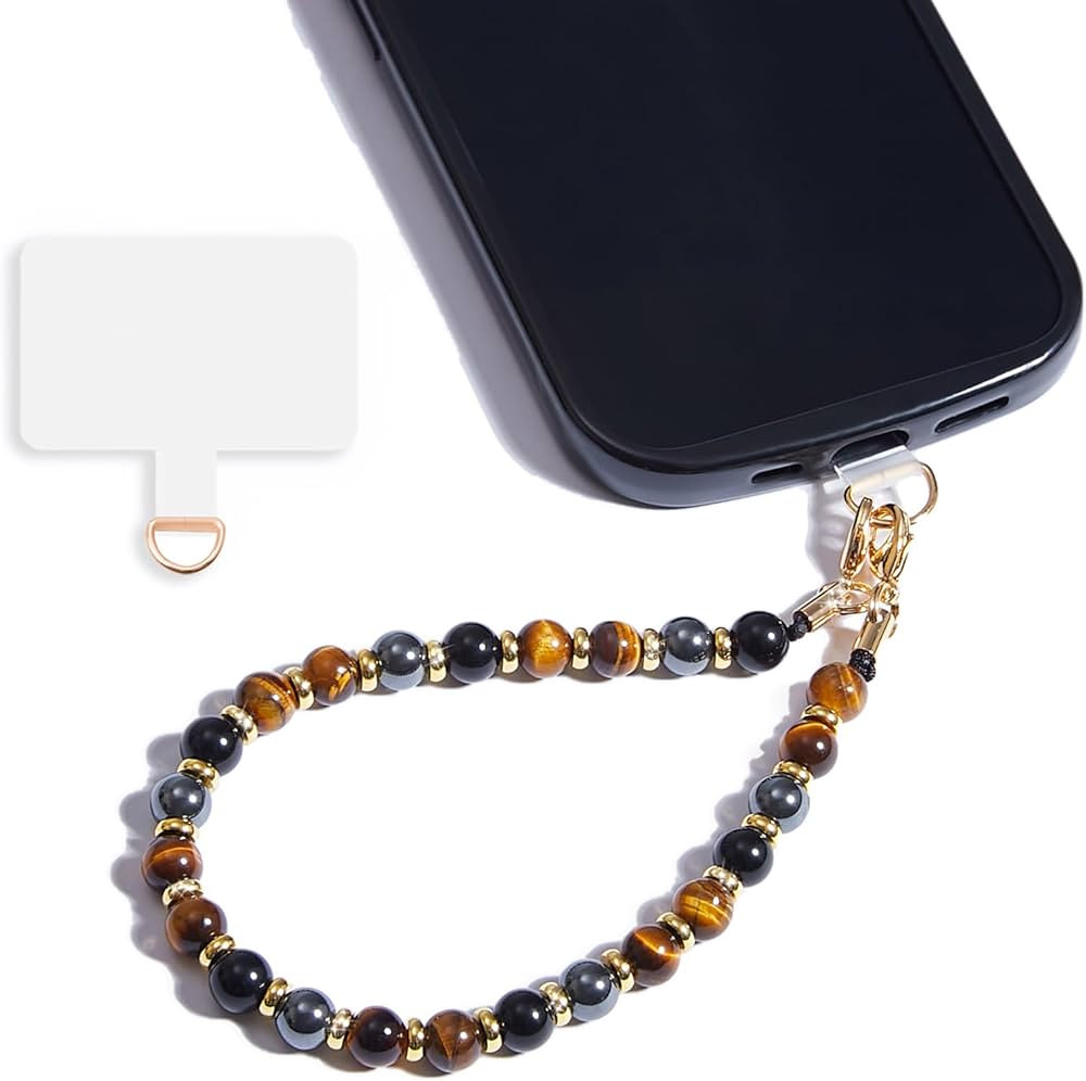 Marble Beaded Phone Wrist Strap,Detachable Phone Bracelet Strap with Tether Tab,Hands-Free Wristl... | Amazon (US)