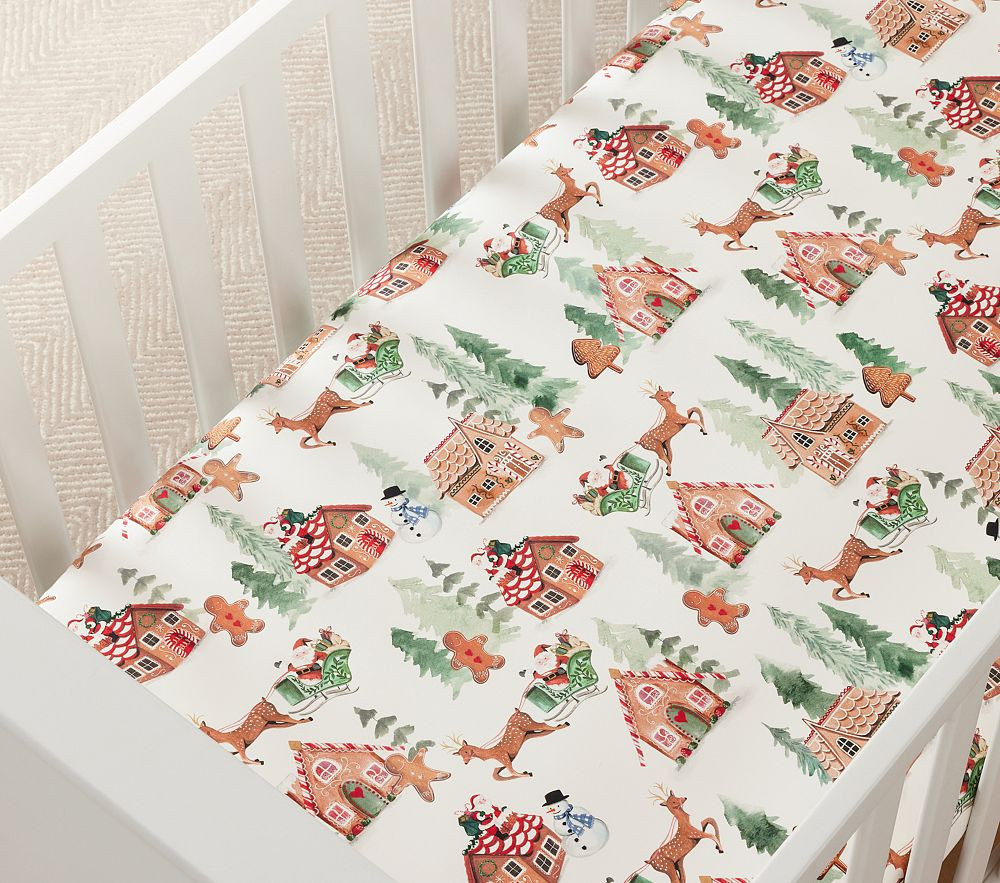 Gingerbread Organic Crib Fitted Sheet | Pottery Barn Kids