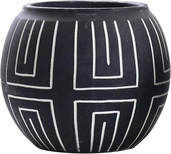 Olly & Rose Nile Plant Pot - Sphere Decorative Indoor Plant Pot and Vase - Black Plant Pots Indoo... | Amazon (US)