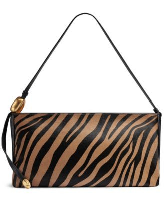 Donna Karan New York Velvet Large Shoulder Handbag - Black/Tan | Macy's