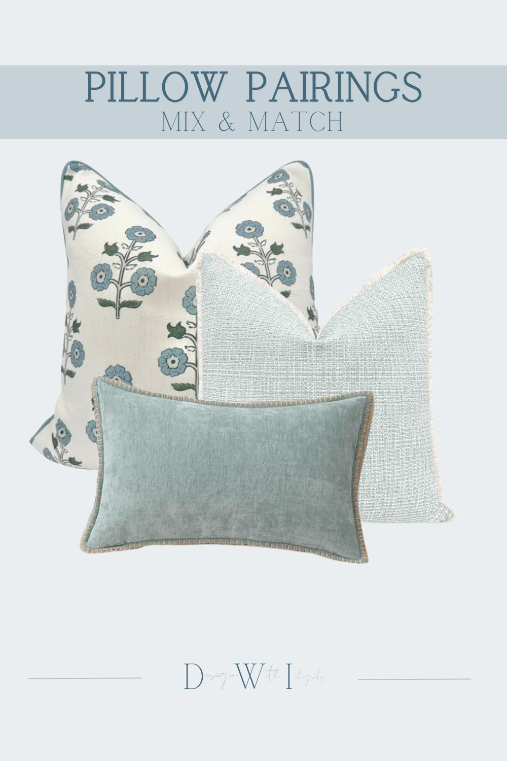This Pillow Pairing proves that subtle layers can make the biggest impact. A delicate blue floral print sets the tone, while the soft woven texture adds depth and balance. The velvet lumbar pillow introduces a touch of luxe texture and reinforces the palette with its muted blue green tone, creating a look that feels collected, calming, and effortlessly refined.

By combining a statement pattern with tailored texture and a solid accent, this pairing achieves the perfect balance of interest and cohesion. It is a combination that works beautifully in bedrooms, living rooms, and cozy reading nooks alike.

Shop this curated Pillow Pairing through my LTK and bring home the layered designer look.

#PillowPairings #InteriorStyling #HomeDecorInspiration #ThrowPillows #InteriorDesignIdeas 

 #LTKHome