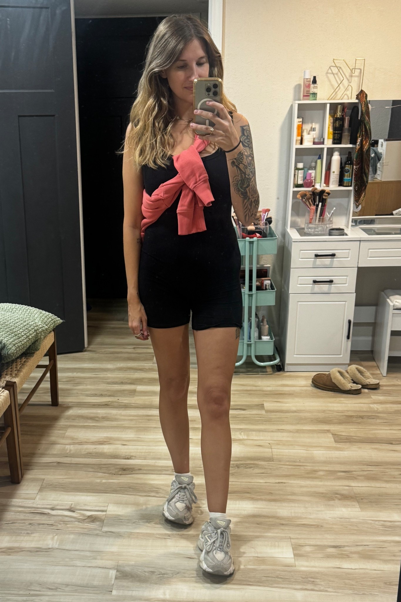 I love a basic romper.  It is so versatile for fall.  Wear it alone on a hot day, pair it with a hoodie or sweatshirt, or throw a flannel or denim jacket on with it.  Perfect easy fall outfit idea, perfect for tailgating or even running errands.
  

 

#LTKSeasonal #LTKActive #LTKStyleTip