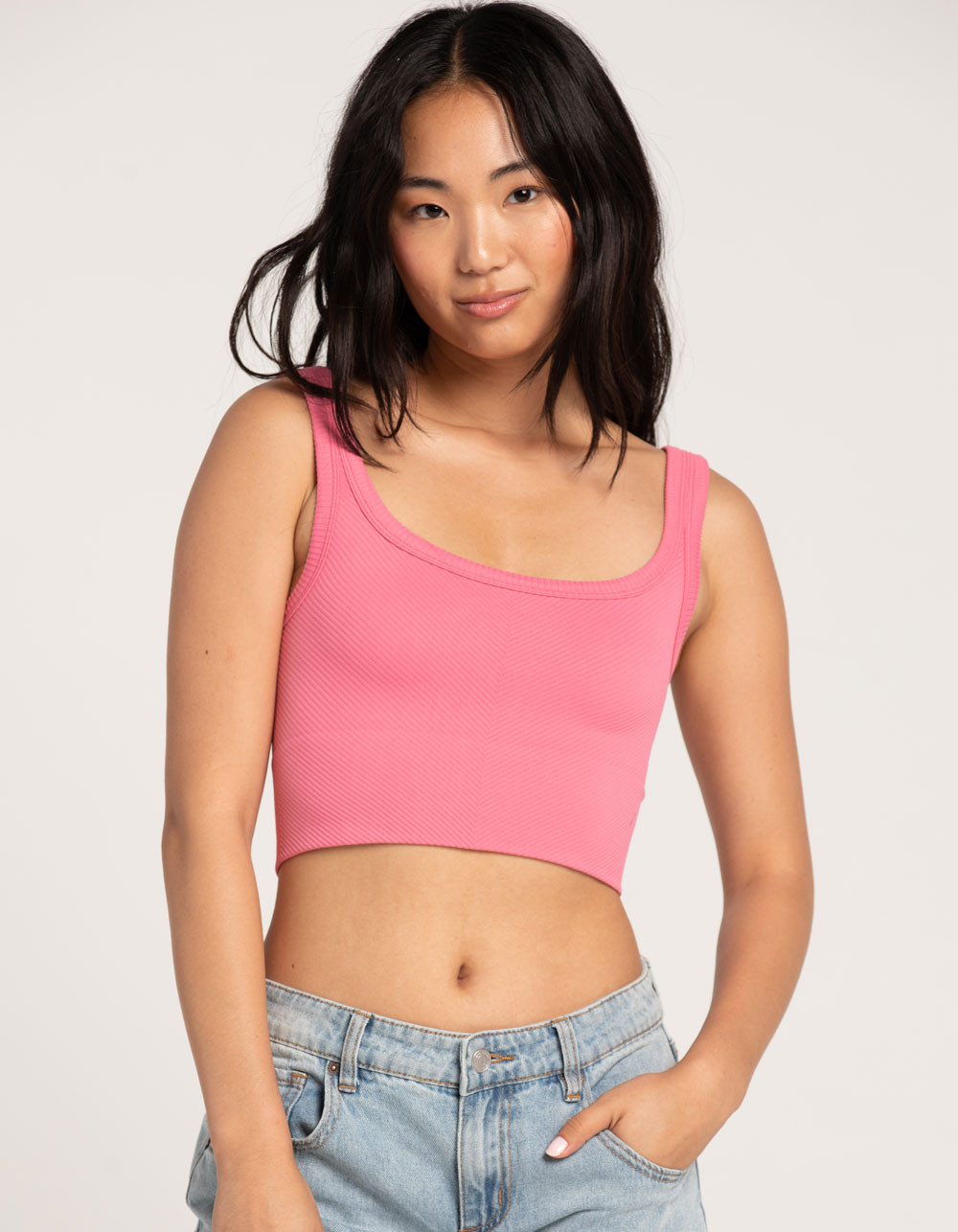 FULL TILT Seamless Chevron Womens Crop Tank Top | Tillys