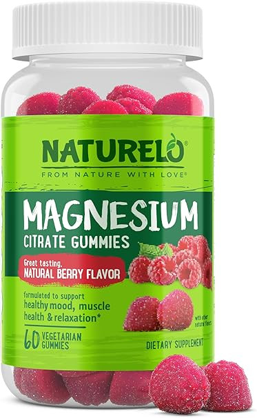 NATURELO Magnesium Citrate Gummies - for Calm & Relaxation Support, Natural Berry Magnesium Gummi... | Amazon (US)