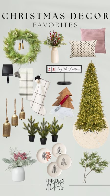 Christmas decor favorites!

Christmas tree, tree skirt, stockings, bells, holiday pillows, wreath, holiday decor.

#LTKSeasonal #LTKHoliday #LTKhome