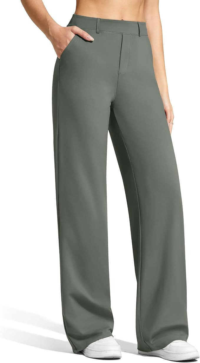 G4Free EverGoing Women's Wide Leg Dress Pants with Pockets Belt Loops | Amazon (US)