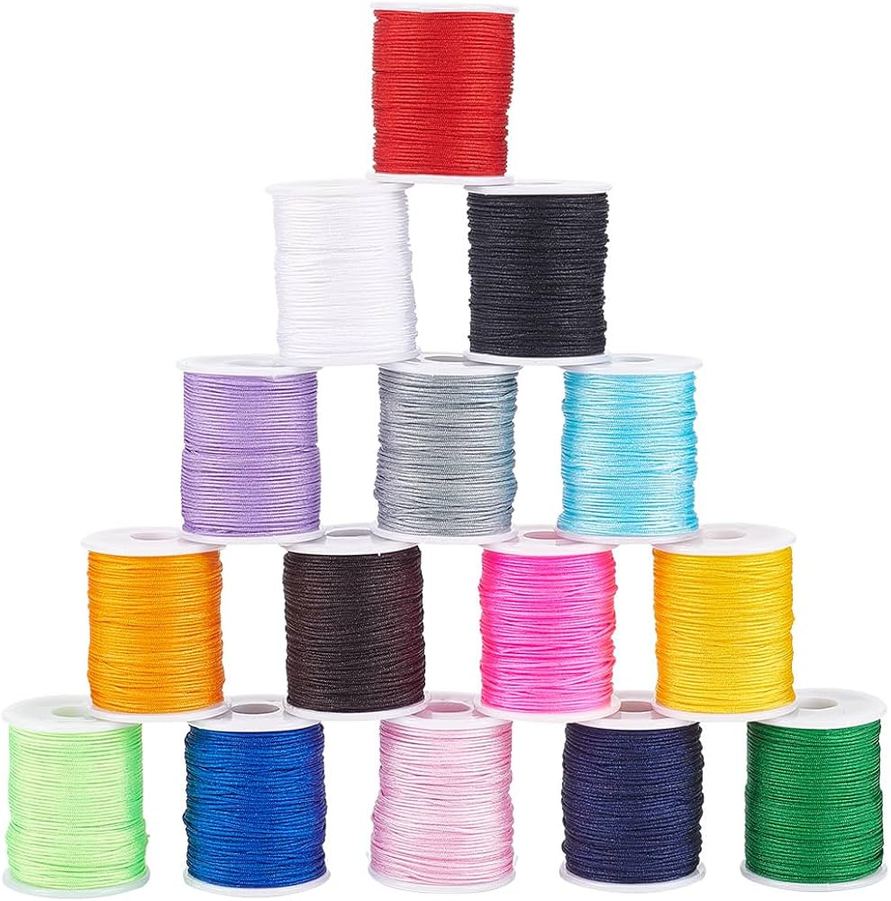 PH PandaHall 0.8mm Nylon Beading String 15 Colors Chinese Knotting Cord Kumihimo Thread Blinds Li... | Amazon (US)