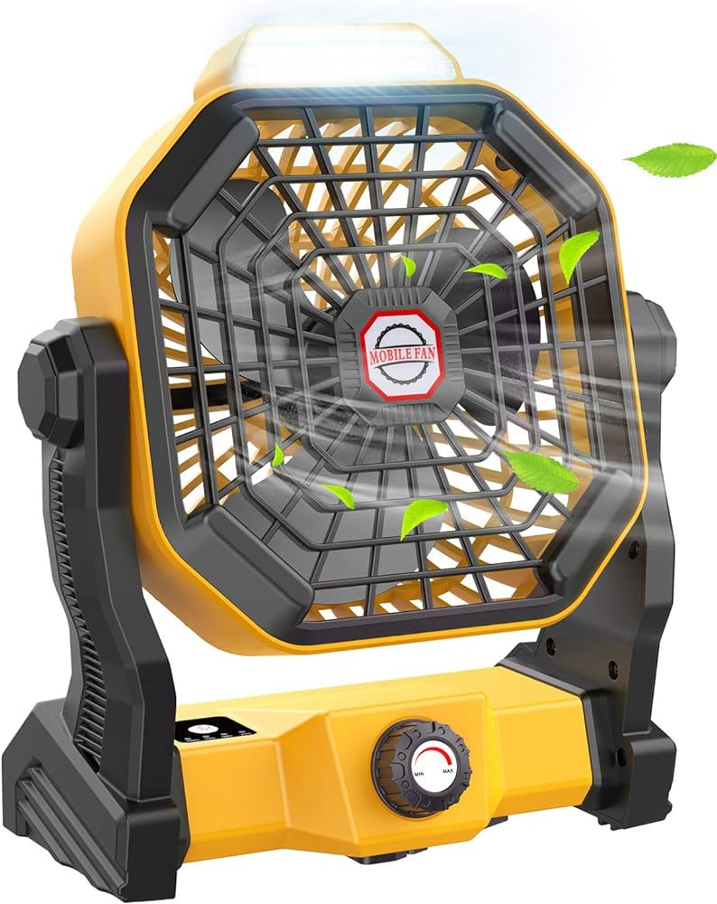 Camping Fan with LED Lantern, 10400mAh 9-Inch Rechargeable Battery Powered Fan with 270°Head Rot... | Amazon (US)