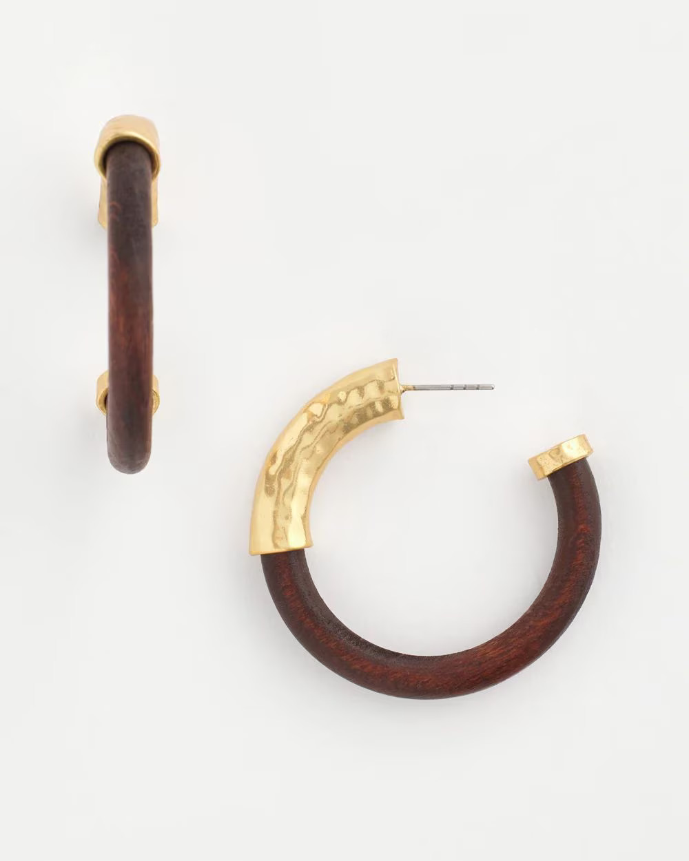 Gold & Wood Hoop Earrings | Chico's