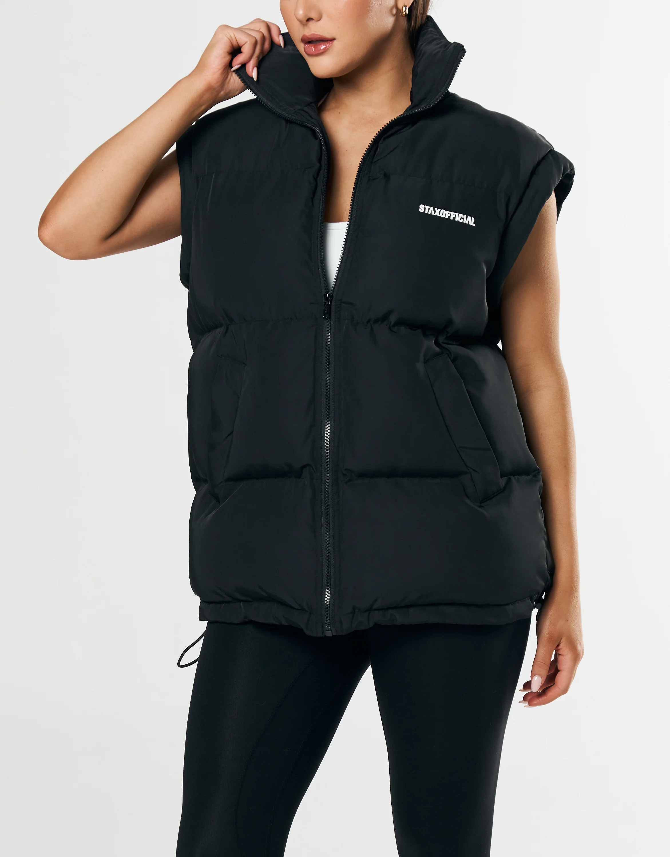 Oversized Sleeveless Puffer - Black | STAX.