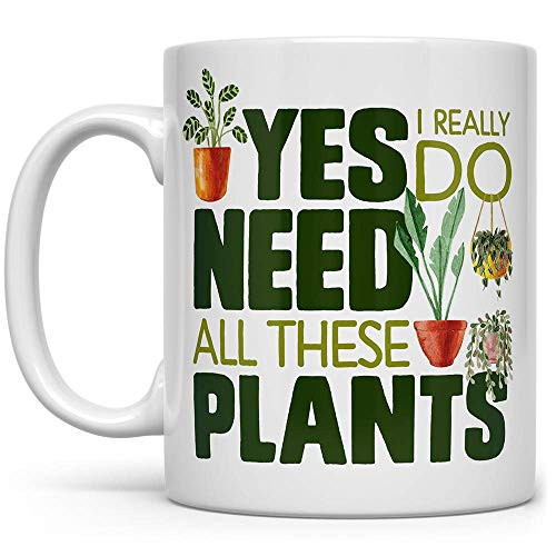 Plant Lover Coffee Mug, Houseplant Tea Cup, Gardner Landscape Green Thumb Gifts, Yes I Really Do ... | Amazon (US)